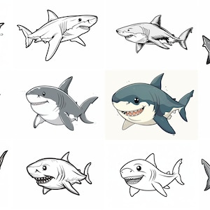 Cute Shark SVG Pack 93 Designs. Cute Shark SVG, Cute Shark PNG, Cricut svg, Cute Shark, Clip Art, svg, png, jpg