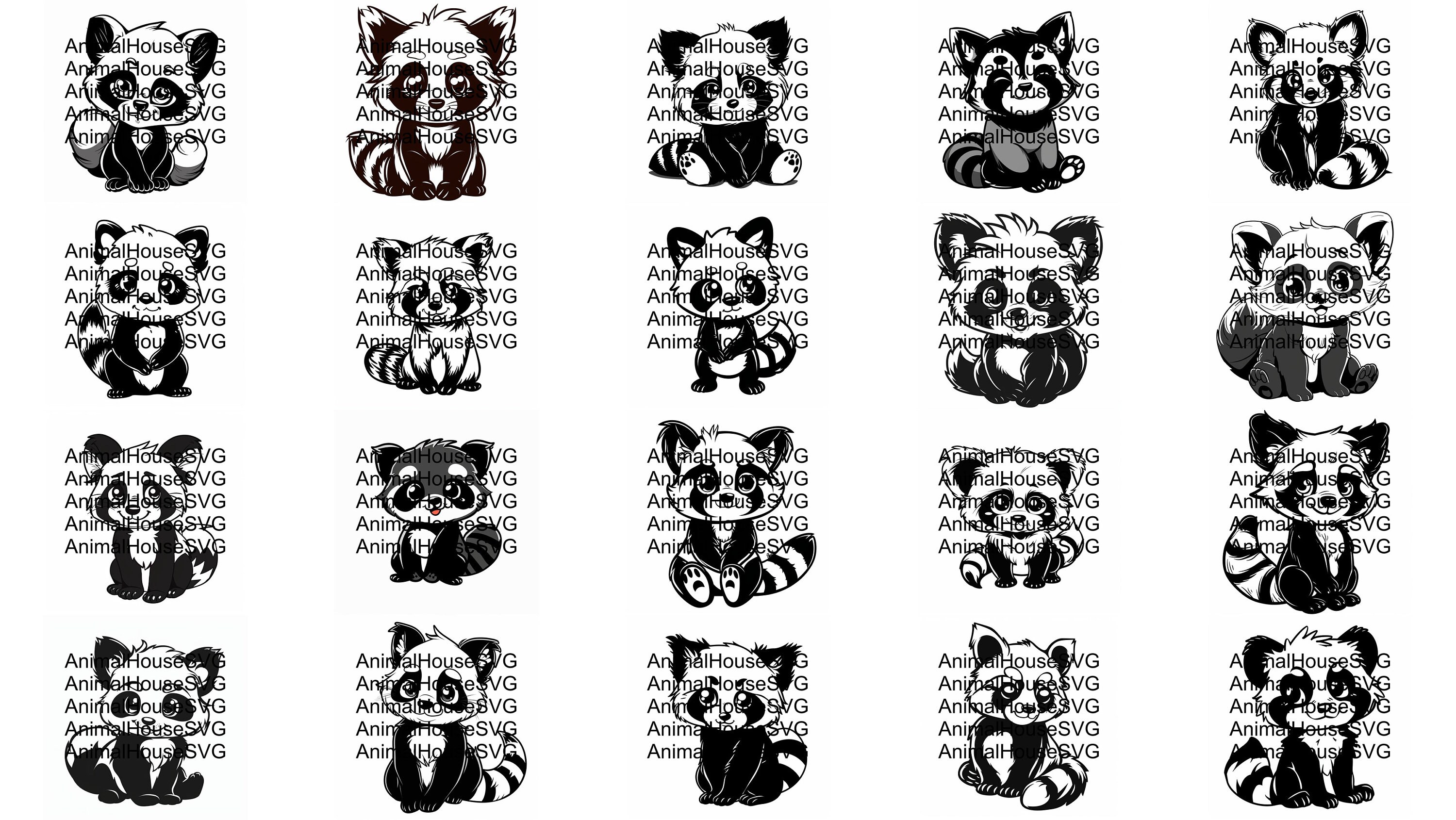 Cute Red Panda SVG Pack 106 Designs. Cute Red Panda SVG, Cute Red Panda ...