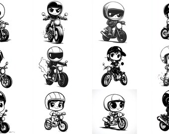 Biker SVG Pack: 107 Unique Designs (Digital Download)