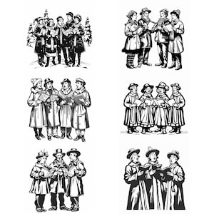 Christmas Caroler SVG Pack 92 Unique Designs. Christmas Caroler SVG, Christmas Caroler JPG, Christmas Clip Art, Christmas Art, Christmas svg
