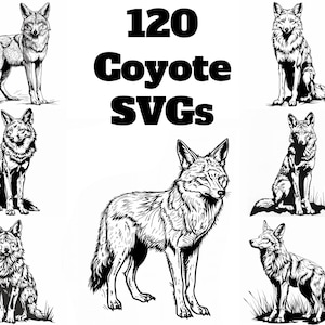 Coyote SVG Pack 100+ Unique Designs. SVG, JPG, Cricut svg, Cnc, Lasercut svg, Digital Download, Coloring Book