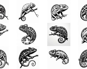 Chameleon SVG Bundle: 116 Unique Designs (Digital Download)