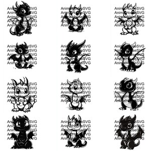 Cute Dragon SVG Pack 100 Designs. Cute Dragon SVG, Cute Dragon PNG ...