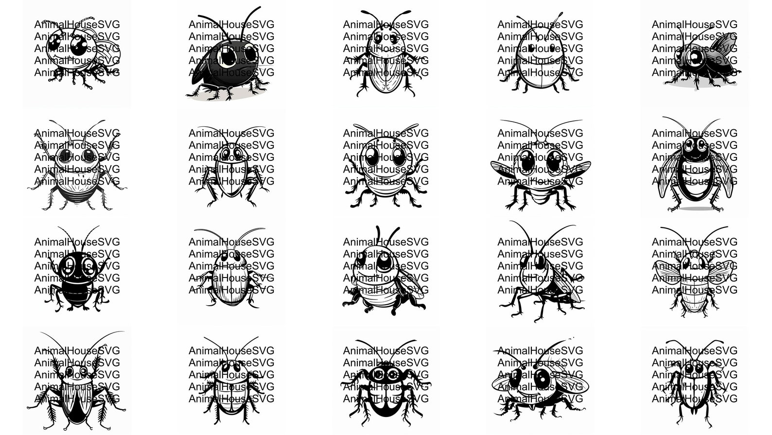 Cute Cockroaches SVG Pack 96 Unique Designs. Cute Cockroaches SVG, Cute ...