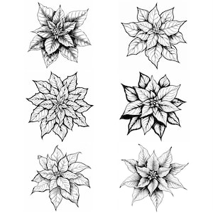 Christmas Poinsettia SVG Bundle: 96 Craft Designs (Digital Download)