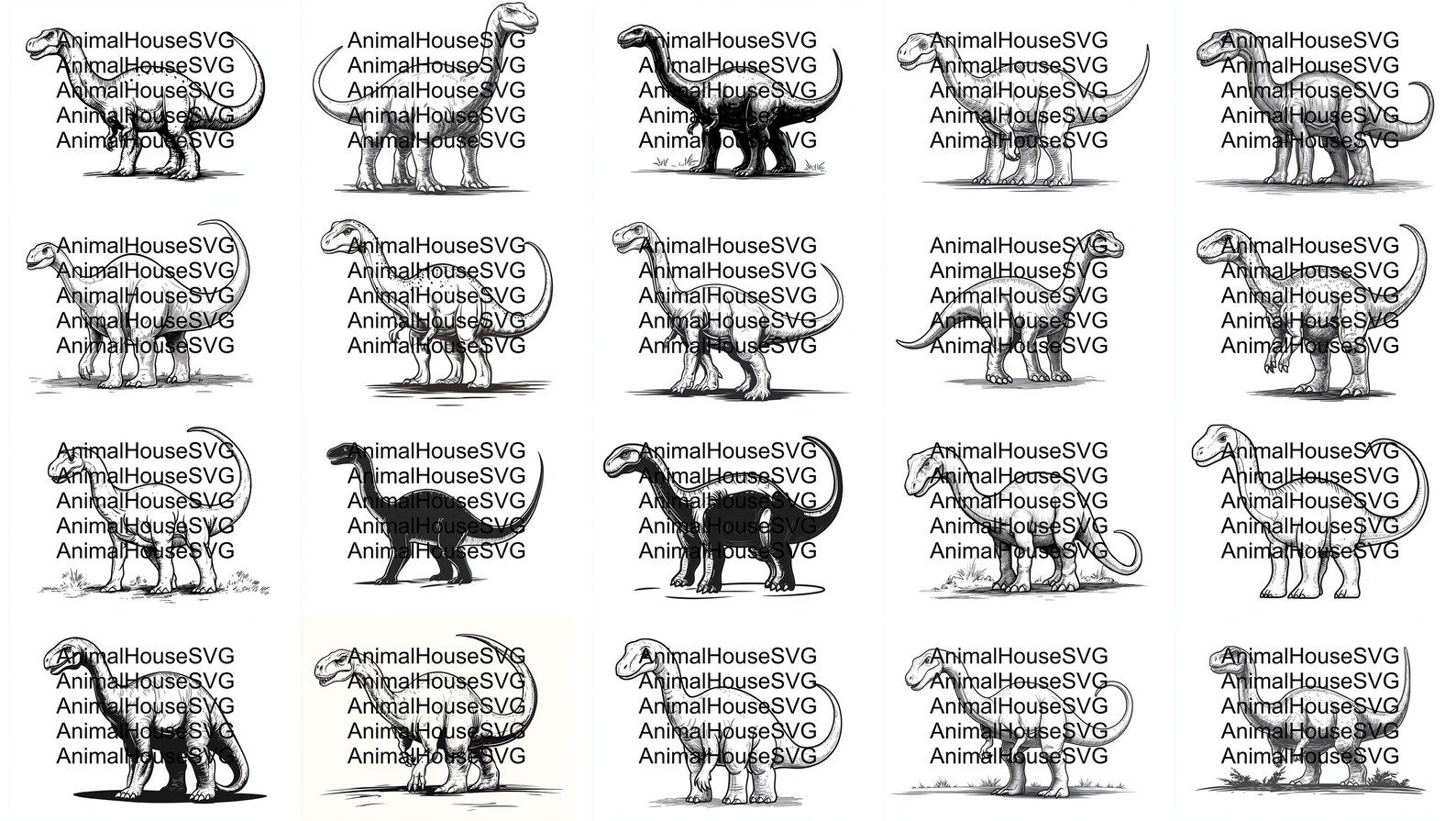Brontosaurus SVG Pack: 96 Dinosaur Designs (digital Download) - Etsy