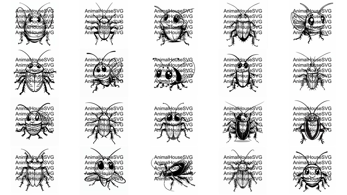 Cute Cockroaches SVG Pack 96 Unique Designs. Cute Cockroaches SVG, Cute ...