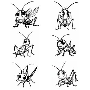 Paquete SVG de saltamontes: 92 diseños únicos. Saltamontes SVG, saltamontes JPG, clip art de saltamontes, arte de insectos, insectos SVG