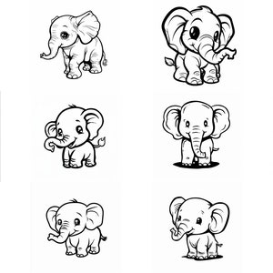 Cute Elephant SVG Pack 121 Unique Designs. SVG, JPG,, Cricut svg, Cnc, Lasercut svg, Digital Download, Coloring Book