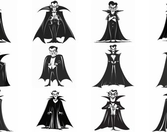 Halloween Dracula SVG-pakket: 92 lasercut ontwerpen (digitale download)