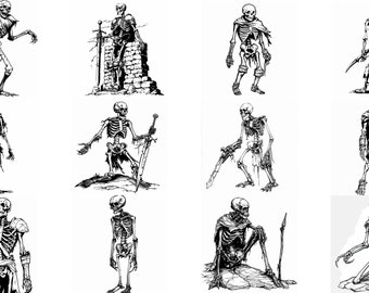 96 Skeleton SVG Clipart Designs: Lasercut & Sublimation (Digital Download)