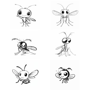 Cute Mosquito SVG Pack 88 Unique Designs. Cute Mosquito SVG, Cute Mosquito JPG, Cute Mosquito Lasercut svg, Insect Art, Insect svg