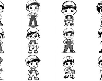 Plumber SVG Pack: 69 Cartoon Designs (Digital Download)