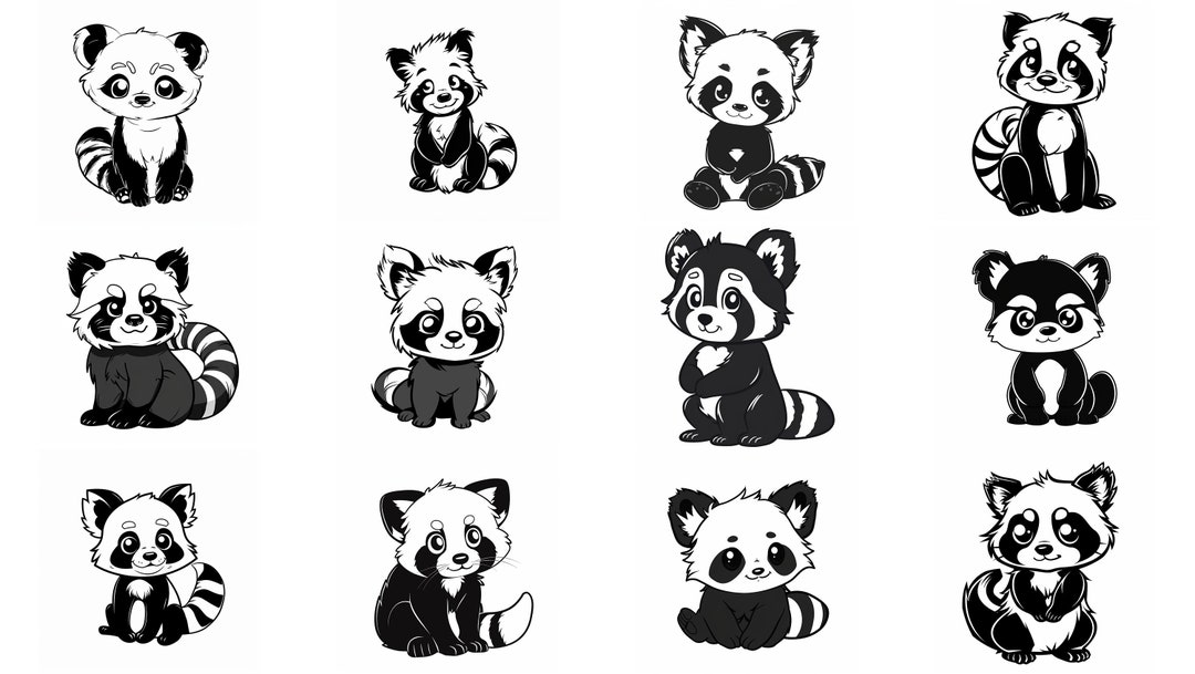 Cute Red Panda SVG Pack 106 Designs. Cute Red Panda SVG, Cute Red Panda ...