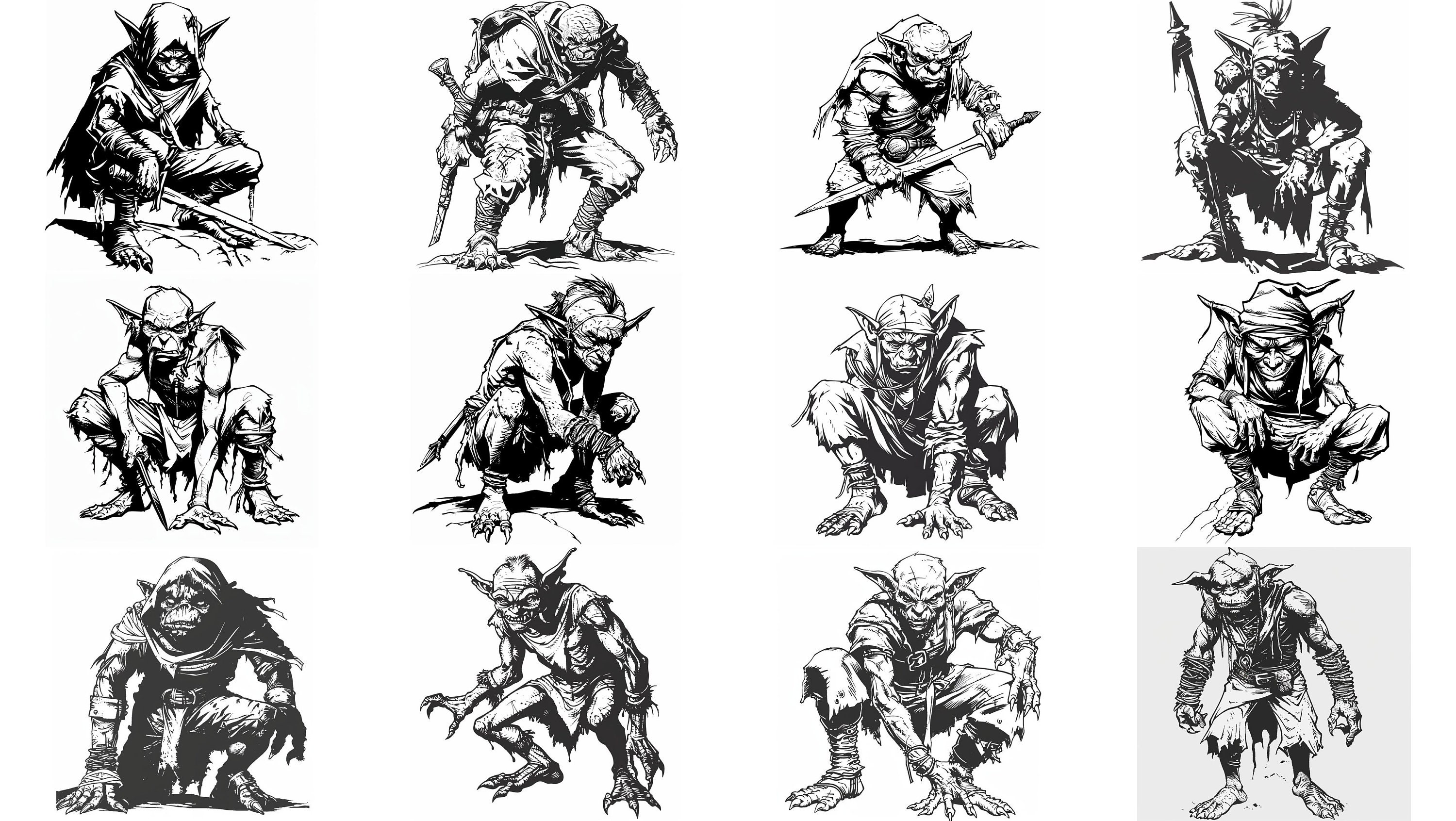 136 Unique Goblin Designs: SVG, JPG, Lasercut, Sublimation
