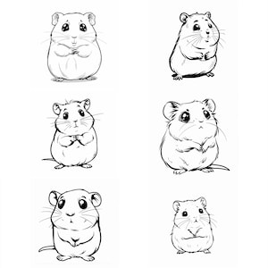 Cute Hamsters SVG Pack 124 Unique Designs. SVG, JPG,, Cricut svg, Cnc, Lasercut svg, Digital Download, Coloring Book
