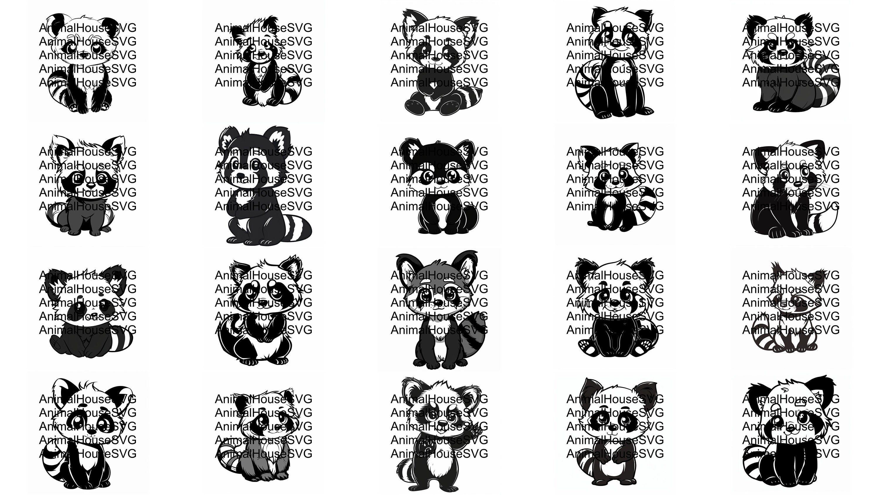 Cute Red Panda SVG Pack 106 Designs. Cute Red Panda SVG, Cute Red Panda ...