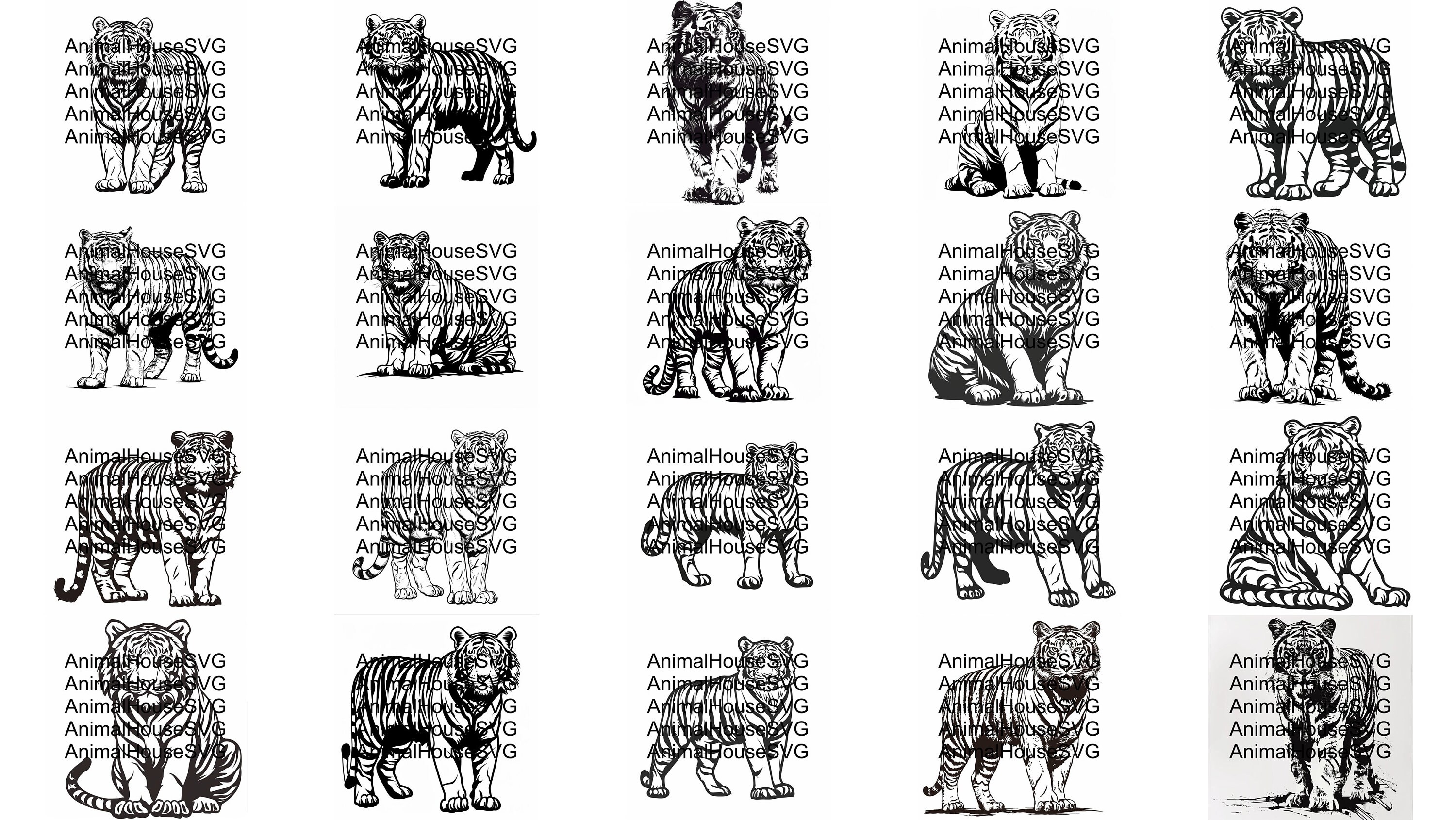 Tiger SVG Pack: 119 Unique Designs for Cricut, CNC, Lasercut (digital ...