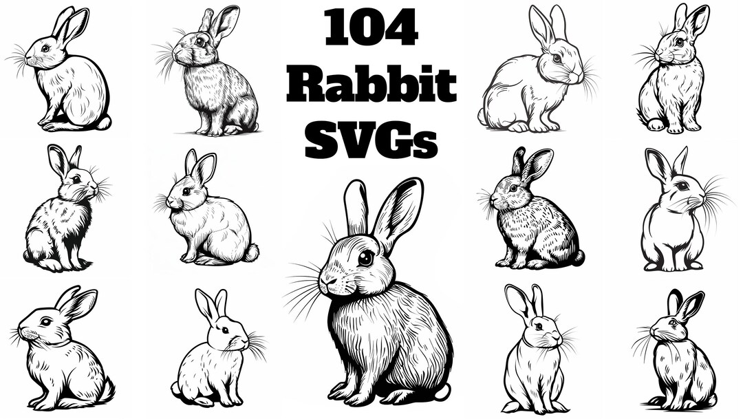 Rabbit SVG Pack: 115 Unique Designs for Cricut, CNC (digital Download ...