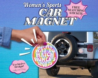 WOMEN'S SPORTS Car Magnet, Bumper Sticker, wnba, uswnt, nwsl