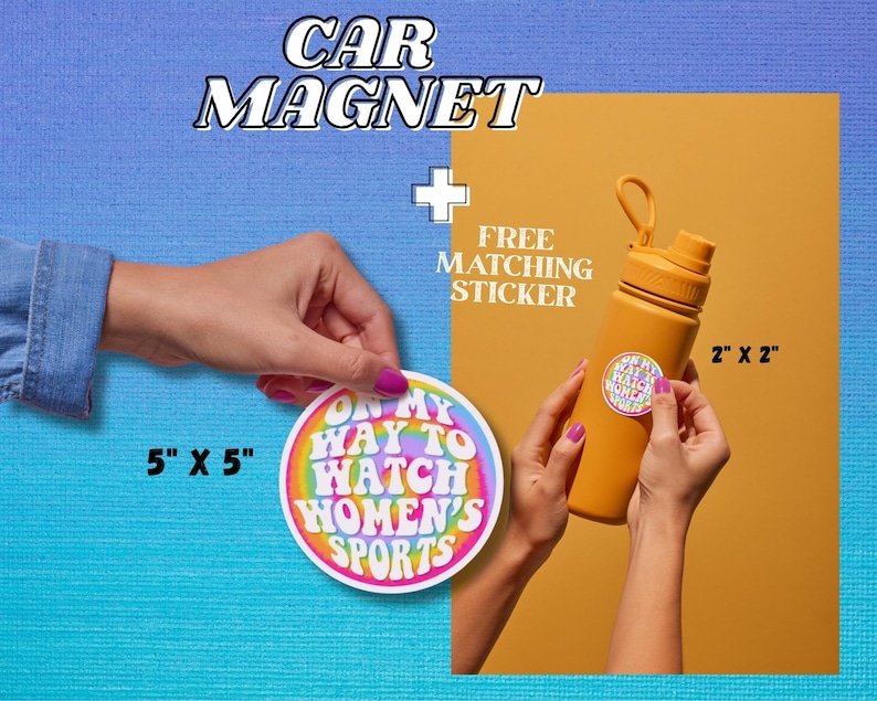 WOMEN'S SPORTS Sticker, Car Magnet, Bumper Sticker, uswnt, wnba, nwsl image 2