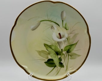 Antique Pickard Hand-painted China Plate Calla Lily Design With