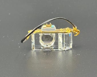 Swarovski Crystal Memories Camera Figurine, Gold Plated Miniature