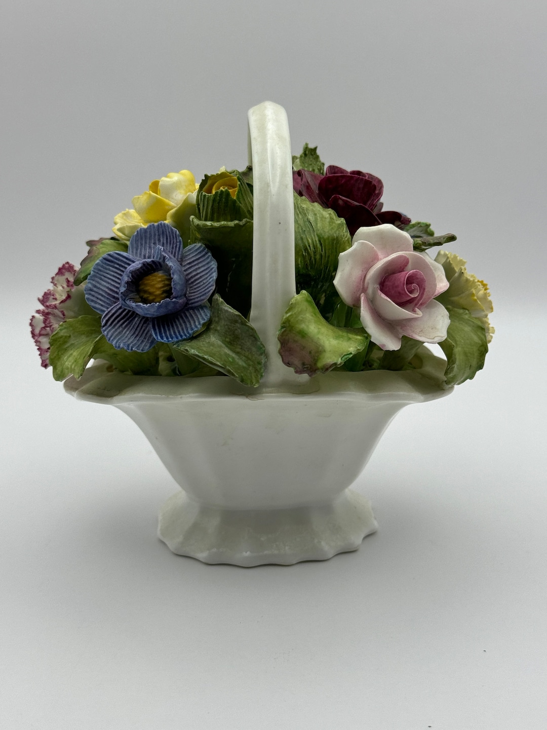Aynsley Fine Bone China Floral Basket - Hand-modeled and Hand