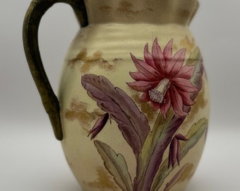Rare Adderley Porcelain Pitcher with Pink Flowers