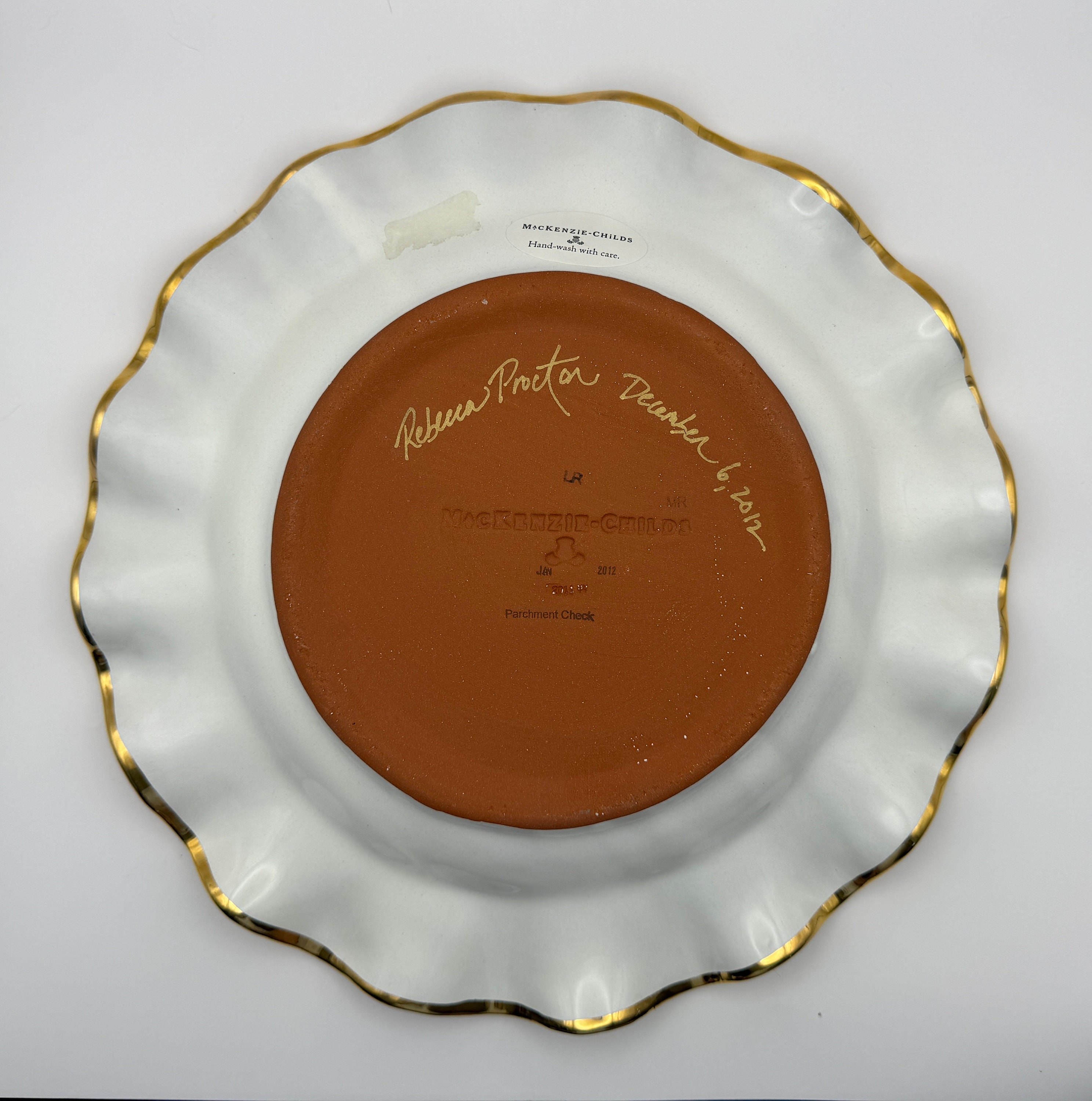 MACKENZIE-CHILDS パーチメント オーバルプレート Mackenzie-childs Parchment Check Ruffled Dinner Plate