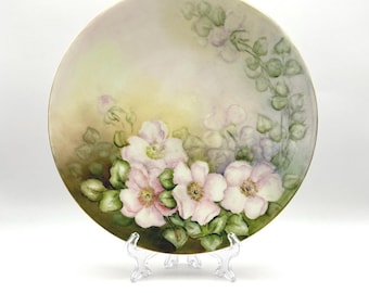 Antique J.P. Limoges Hand-Painted Floral Plate by Gould, 6.5" French Porcelain Cabinet Plate