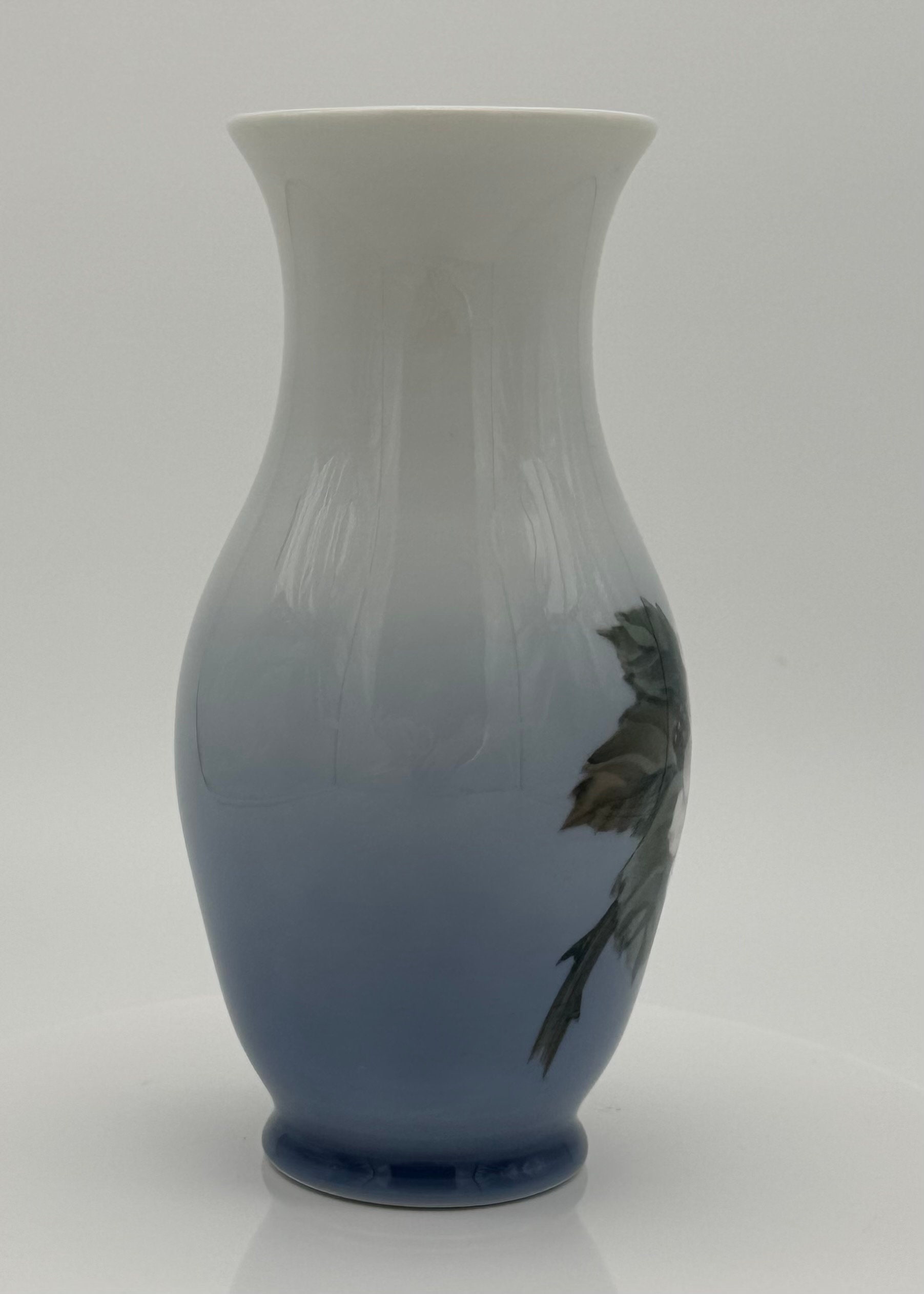 Vintage Royal Copenhagen Blue & White Hand-painted Vase With Floral ...