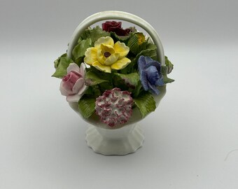 Aynsley Fine Bone China Floral Basket - Hand-modeled and Hand
