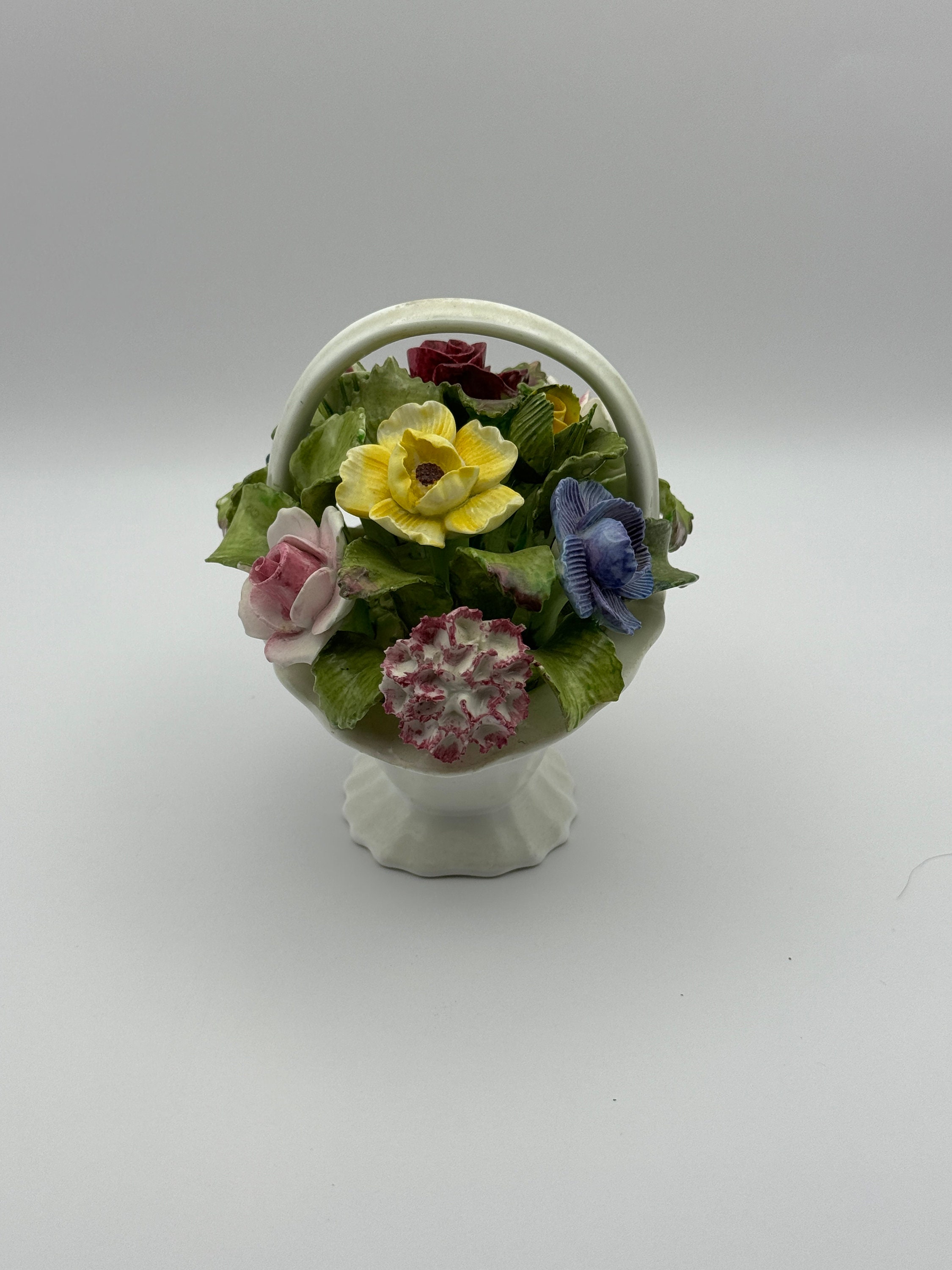 Aynsley Fine Bone China Floral Basket - Hand-modeled and Hand