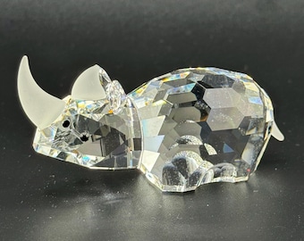 Swarovski Clear Crystal Rhinoceros Figurine, Swarovski Animal Collectible Gift