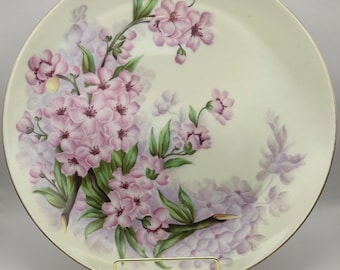 T&V Limoges Hand-Painted Floral Plate, Artist Signed, Antique French Porcelain Cabinet Plate