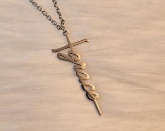 Collana con croce della grazia: regalo di gioielli cristiani placcati in argento