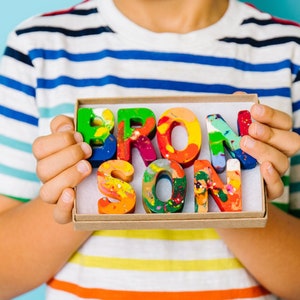 KIDS Ring Bearer Gift Wedding Favors- Personalized NAME Crayons - Original Rainbow Crayon® Set - Custom Wedding Favors Name Crayons Gift