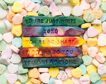 Bulk Classroom Favors for Kids, Mini Original Rainbow Crayon® Stix® Valentines Day Favors - Kids Crayons Class Valentines w/card