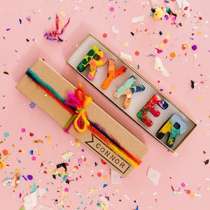 Personalize crayon gift for kid. This name crayon set comes in a rainbow of colors and is perfect for a 2 year old gift! This crayon set comes ready to gift in a personalized crayon box.