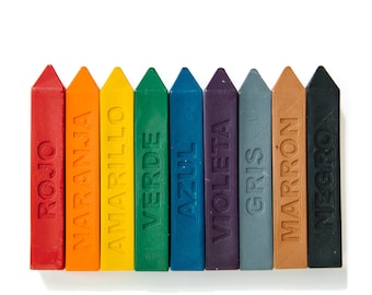 Spanish Colors Crayon Stix® Rainbow Crayon Set, Solid Color, Oversized Crayons,  Mini Original Rainbow Crayon® Stix®, Bulk Crayons for Class