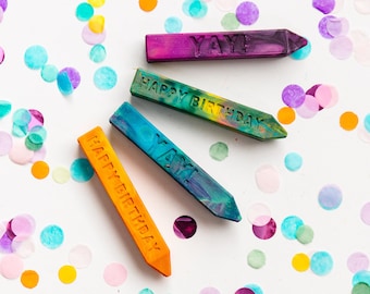 Happy Birthday Crayons for Kids - Crayon Set - Mini Original Rainbow Crayon® Stix® Birthday Gift Favors - Kids Crayons Happy Birthday Gift