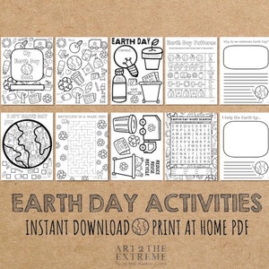 Earth Day Activities for Kids Earth Day Printable Activity Sheets Earth Day Coloring Pages Instant Download Earth Day Kids Worksheet image 1