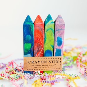 Birthday Gift for Toddlers - CRAYONS Crayon Stix® - Stocking Stuffer Original Rainbow Crayon® Stix - Set of 4 Stix - Birthday Gift for Kids