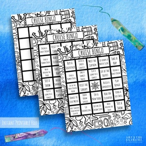 DRUKAĆ Gra Bingo na Rejs, Aktywność do Wydrukowania dla Dzieci na Rejs, Bingo na Rejs Wakacyjny Natychmiastowe Pobieranie, Aktywność na Rejs dla Rodziny, Karta Bingo