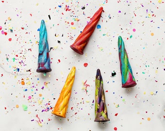 Unicorn Party Crayons for Kids  - Oversized Unicorn Horn Rainbow Crayons, Birthday Gift for Girl, Birthday Party, Unicorn Kids Party Favor