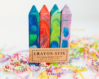 Birthday Gift for Toddlers - CRAYONS Crayon Stix® - Stocking Stuffer Original Rainbow Crayon® Stix - Set of 4 Stix - Birthday Gift for Kids