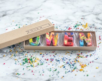 Personalized Name Crayons, Original Rainbow Crayon® Set for Back to School, Custom Alphabet Name Crayons in gift box, Name Crayon for Kids