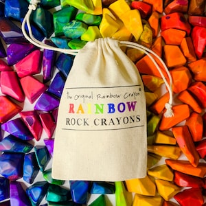 Rainbow Crayon Gift Set Bag of 15 Crayons -Arts and Craft Supplies Rainbow Rock Kit, 15 Rainbow Rock Crayons, Back to School Supplies