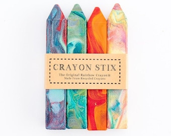 Kids Crayon Holiday Gift - Art Supplies Crayons - Original Rainbow Crayon® Crayon Stix - Set of 4 Crayons, Boy Gift, Unique Birthday Gift